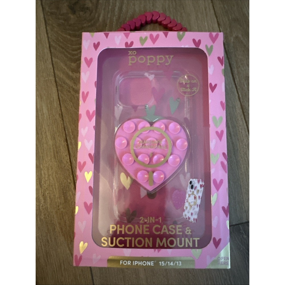 XO Poppy MagSafe Phone Case & Suction Mount for iPhone 15/14/13 Hands Free NIB